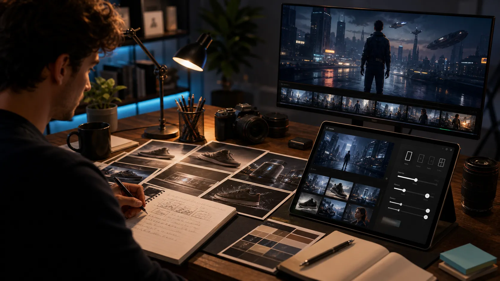 Image-guided AI video workflow with reference images and final video preview