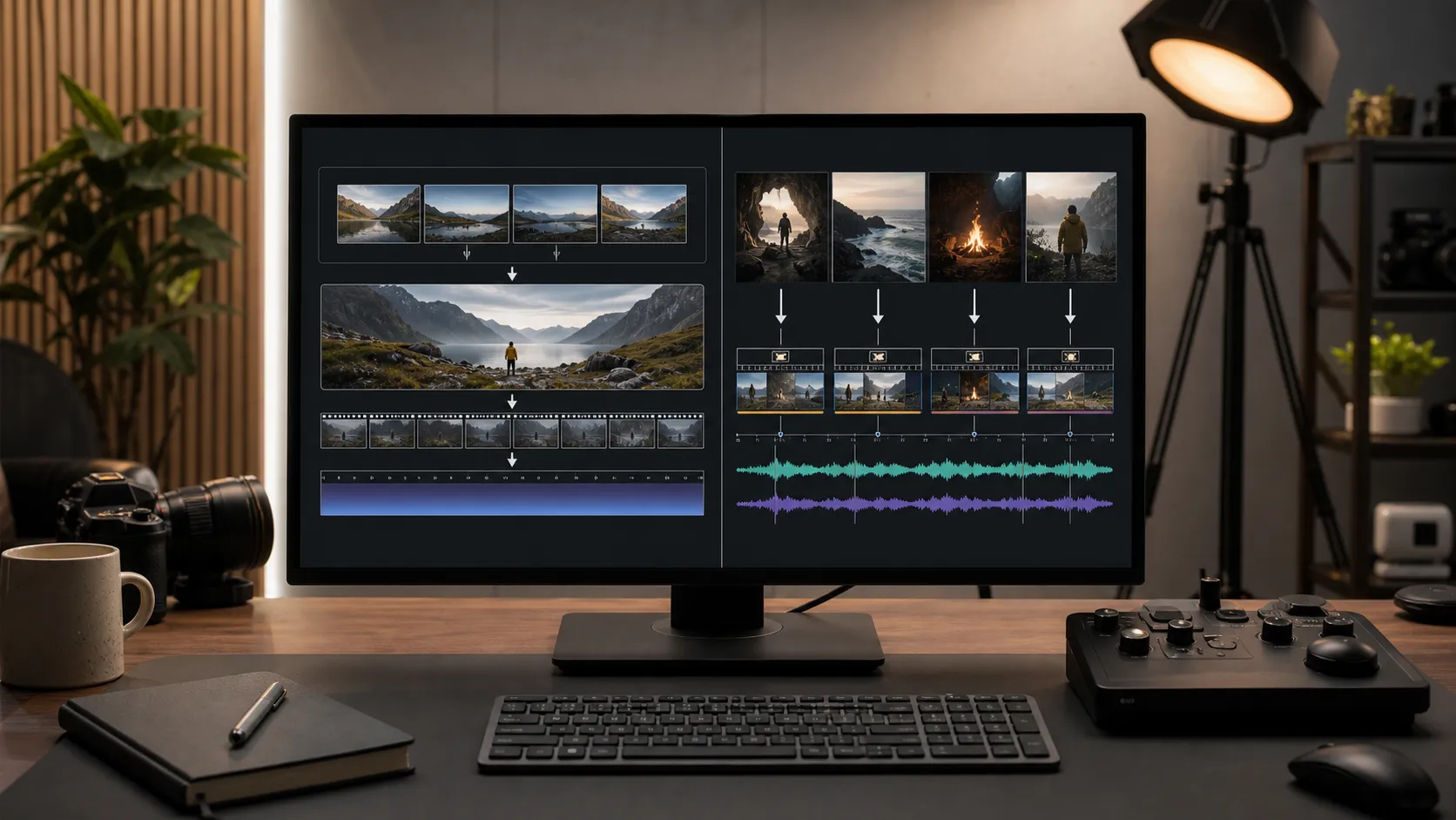 AI video creator choosing between long scene generation and cinematic audio workflow